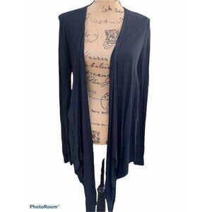 👗 2/$30 👗 White House Black Market Small Black Cardigan Cascading Long Front